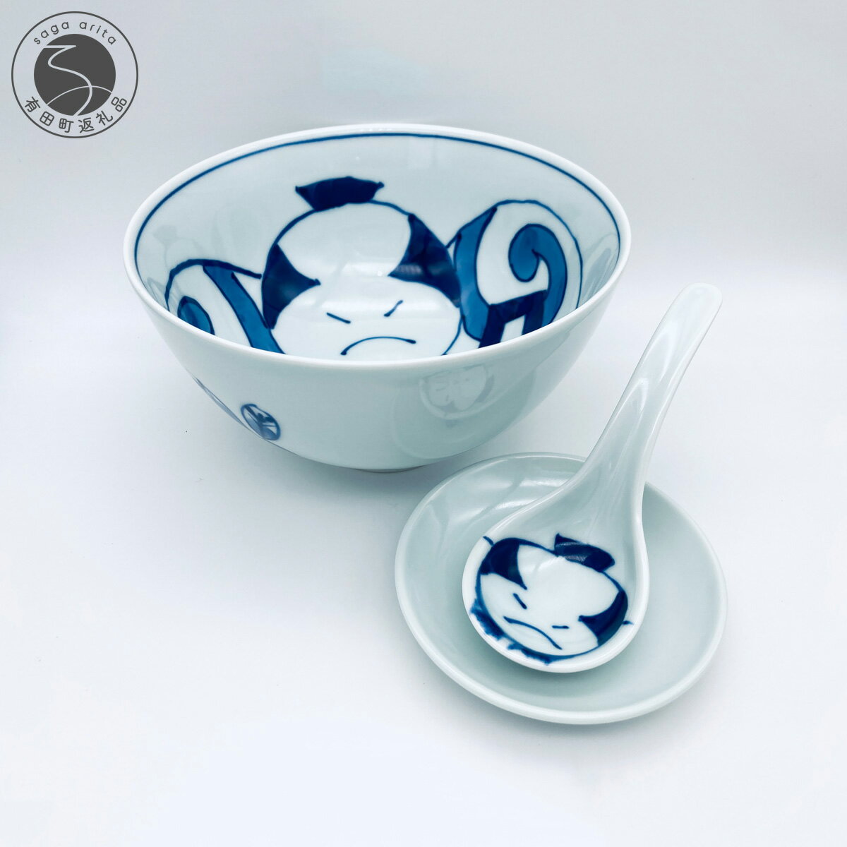 【ふるさと納税】有田焼 江戸情緒の奴だこの丼とレンゲのセット【しん窯 青花】【佐賀県陶磁器工業協同組合】食器 うつわ 器 丼ぶり 丼 レンゲ うどん ラーメン お正月 手描き 江戸 歌舞伎 プレゼント ギフト 35000円 3.5万円 A35-518