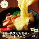 【ふるさと納税】なまら十勝野 季節 の おまかせ 野菜 ラクレットチーズ 200g セット 詰め合わせ 産地直送 新鮮 お取り寄せ 国内生産 贅沢 芳醇 まろやか チーズ ディナー 北海道 十勝 芽室町