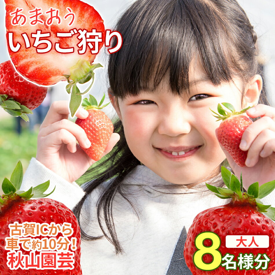 【ふるさと納税】「いちご狩りチケット」（大人8名様分、60分）いちご(あまおう)食べ放題チケット 苺 イチゴ チケット 食べ放題 8名分 秋山園芸 いちご狩り