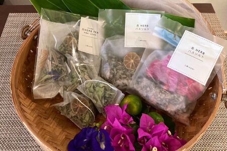 宮古島産 島ハーブティー＆薬草バスソルト(KN01)