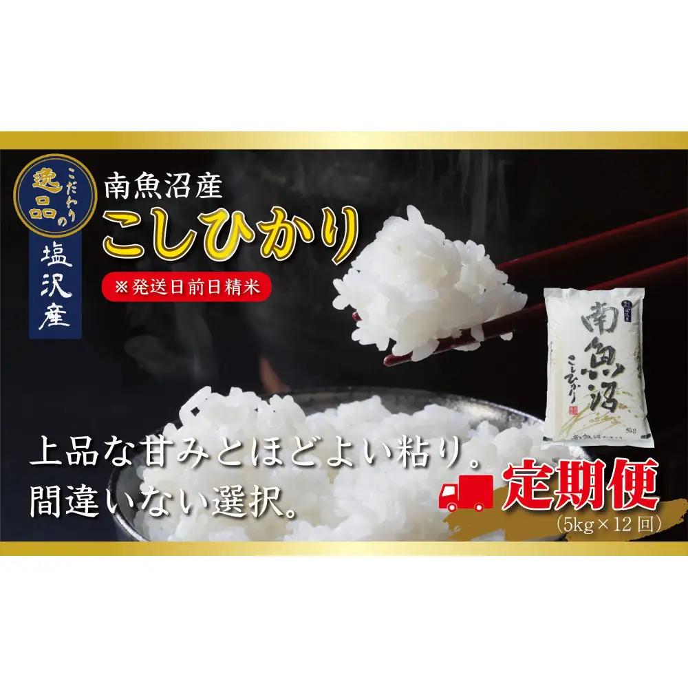 【令和8年 先行予約】【定期便12ヵ月】南魚沼産コシヒカリ5kg（5kg×12回）【塩沢地区】【2026年10月中旬より1ヶ月以内に順次発送予定】｜コシヒカリ