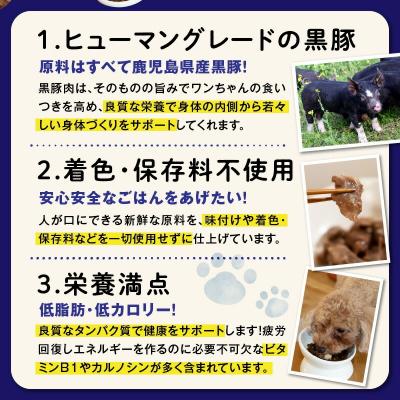 ふるさと納税 南九州市 ワンちゃんのための黒豚ごはん【黒豚肉3種のセット】常温レトルトパック |  | 02