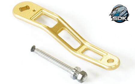 アルミの総切削釣具『SDK RA85A　オシコン300、301対応ハンドルアーム』GOLD Color　釣り 釣り具 ハンドルアーム アルミニウム カスタム カスタムパーツ 日本製 セキダイ工業 東京