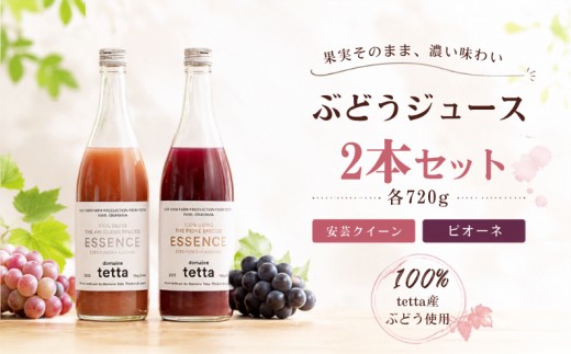 tetta ぶどうジュース 2本セット 各720g
