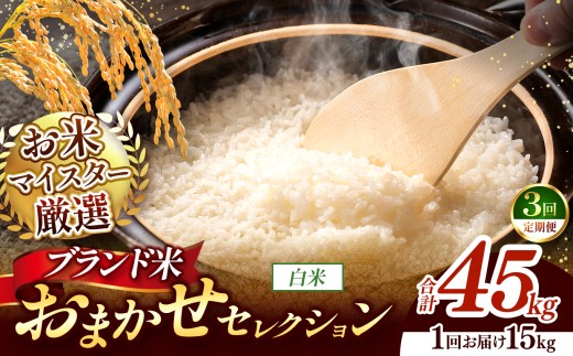 【 令和7年産 】おまかせ セレクション 【定期便3回】熊本県産 白米  ＜ひのひかり / 森のくまさん / くまさんの輝き ＞ 15kg  | 単一銘柄 米 単一米 お米 こめ 小分け 人気 コメ お米 5kg 10kg 15kg 20kg 25kg 30kg 定期便 3回 6回 12回 ブランド米 菊池川流域 家庭用 送料無料 熊本 くまもと 熊本県 和水 和水町 人気 ごはん