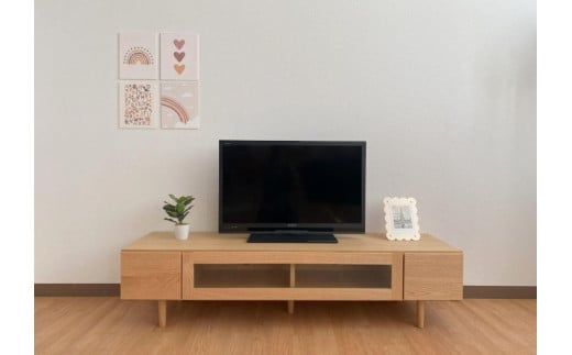 【レッドオーク】大川家具 幅153cm テレビボード  -fleuret-フルーレ