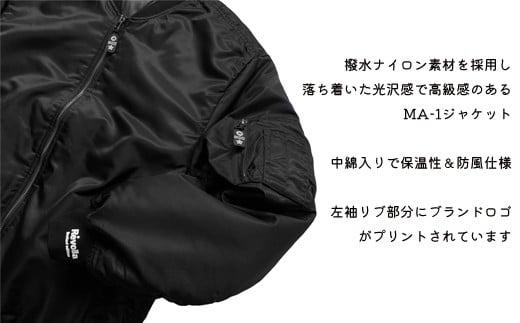 005-111　【ブラック・M】Revolla　中綿入り袖リブプリントMA-1ジャケット