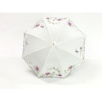 ふるさと納税 京都市 【シノワズリーモダン京都】女優日傘プレミアム 芍薬刺繍かわず張り逃熱日傘(ホワイト) |  | 02