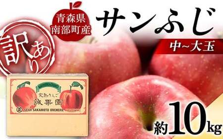 【訳あり】 青森産 完熟 りんご サンふじ （中～大玉） 約10kg 【誠果園】 F21U-389