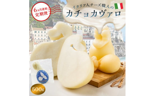 【定期便】カチョカヴァロ Caciocavallo 500g(6カ月連続お届け)【  岐阜県 可児市 しぼりたて 高品質 熟成 セミハードチーズ 食感 濃厚 ミルク 風味 歴史 伝統 グリル 野菜 パン キノコ 赤身肉 】