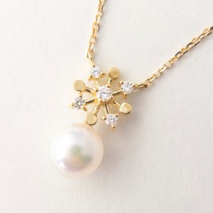 ジュエリーの街【山梨甲府】よりお届けする　アコヤ真珠ダイヤモンドネックレス　Ｎ31　K037808-H