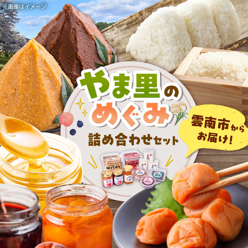 【ふるさと納税】 米 3種の米を食べ比べ! 「やま里の恵み」詰合セット 米 こしひかり つや姫 きぬむすめ 梅 味噌 ジャム はちみつ お米 白米 食べ比べセット 詰め合わせ セット お取り寄せ グルメ 人気 島根県雲南市/農事組合法人フレッシュファーム神代[AICC002]