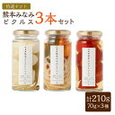 【ふるさと納税】熊本みなみピクルス 特撰ギフト桐箱3本セット 合計210g（70g×3本） 3種 化粧箱 うずらの美味 2種の洋風 さつまいもバニラビーンズ 漬物 漬け物 野菜 卵 たまご 詰め合わせ 瓶 瓶詰めギフト プレゼント 九州 国産 熊本県産 送料無料