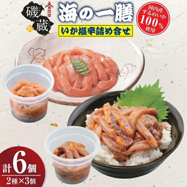 【ふるさと納税】 磯蔵 海の一膳 いか 塩辛 詰め合わせ 6点 セット [磯蔵 宮城県 気仙沼市 20565848] 惣菜 魚介類 魚介 イカ おかず おつまみ お刺身 するめいか スルメイカ