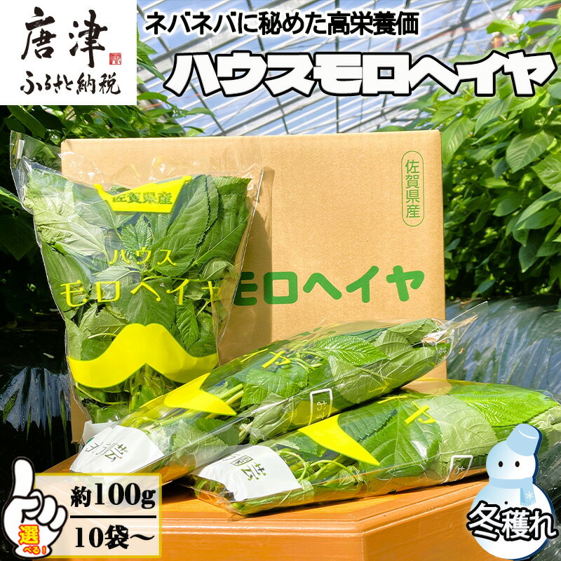 【ふるさと納税】『先行予約』【12月上旬より順次発送】冬穫れハウスモロヘイヤ 100g×10袋 1箱～ ネバネバ 高栄養価（βカロテン/各種ビタミン/カルシウム/カリウム/葉酸など) 定番おひたし 和洋中の各種スープ 色んなお料理のソースにも 野菜 ねばねば