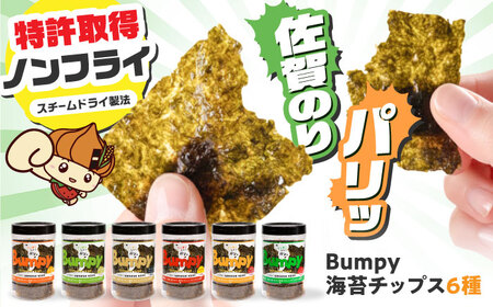 海苔チップスBumpy6種（バーベキュー/わさび塩/ガーリックトリュフ/ゆず七味/バターしょうゆ/コク旨しょうゆ）計6本【直売所にじ】[IDO017]