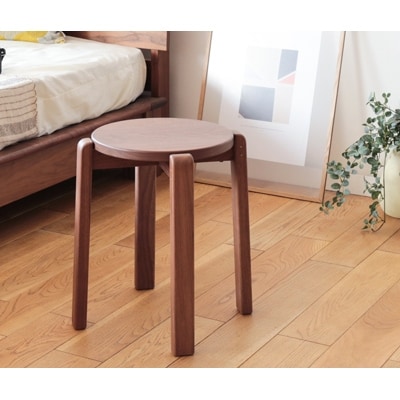 旭川家具 山室家具製作所 ALTO(アルト) No.1 丸スツールウォールナット_00526【配送不可地域：離島・沖縄】【1154999】