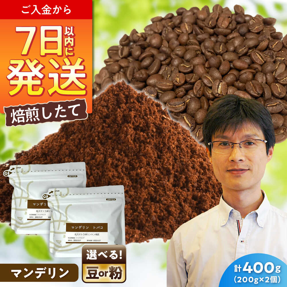 【ふるさと納税】マンデリンコーヒー トバコ　200g×2 / 珈琲 コーヒー マンデリン / 瀬戸市 / Coffee　SAKURA[BBAB138]