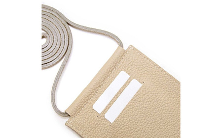 (BEIGE)スマホとカードを美しく持ち運ぶ 本革マルチポシェット SPUR(ｼｭﾌﾟｰﾙ)