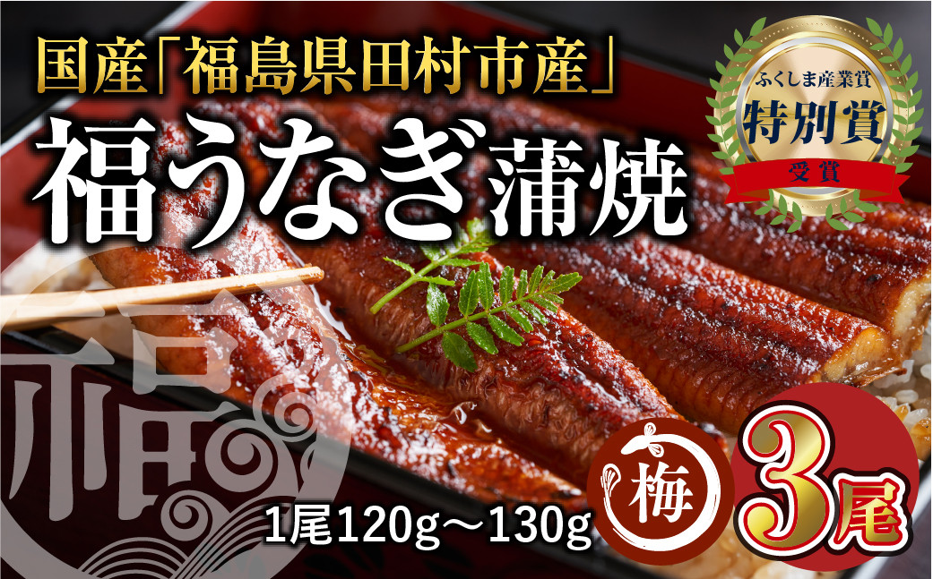 
【先行予約】国産 福うなぎ 蒲焼 (120g～130g) 3尾 肝吸いセット 魚 養殖 ウナギ 鰻 肉厚 冷凍 ギフト 贈答 贈り物 福島県 田村市 ニューフロンティア
