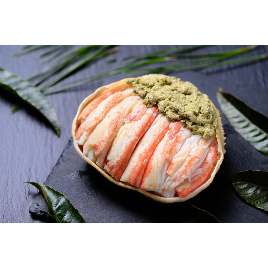 ＜蟹の匠 魚政＞プレミアムズワイガニ 雌雄の甲羅盛り 夫婦宝船（めおとたからぶね） 中サイズ（240g×1・75g×3） 濃縮ダシ付き