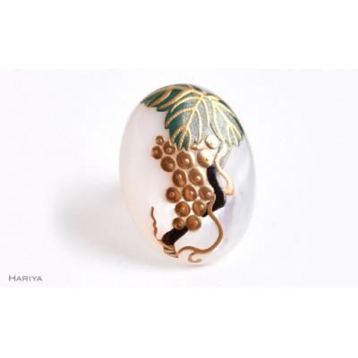 ふるさと納税 加賀市 ぶどう蒔絵白蝶貝ピンブローチ |  | 01