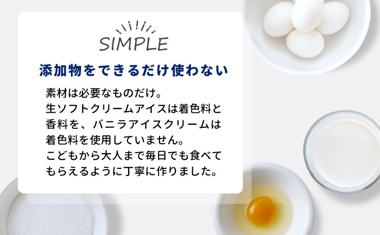食べ比べ！乳原料南信州産100％使用！生ソフトクリームアイス&バニラアイスクリーム (80ml)×24個セット　