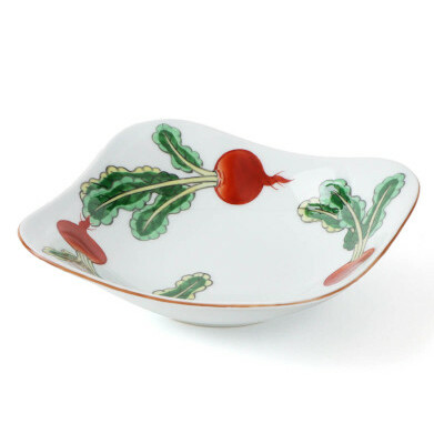 源右衛門窯 赤絵蕪絵 角型 鉢 器 食器 鉢 蕪絵 野菜 有田焼 A45-282_イメージ3