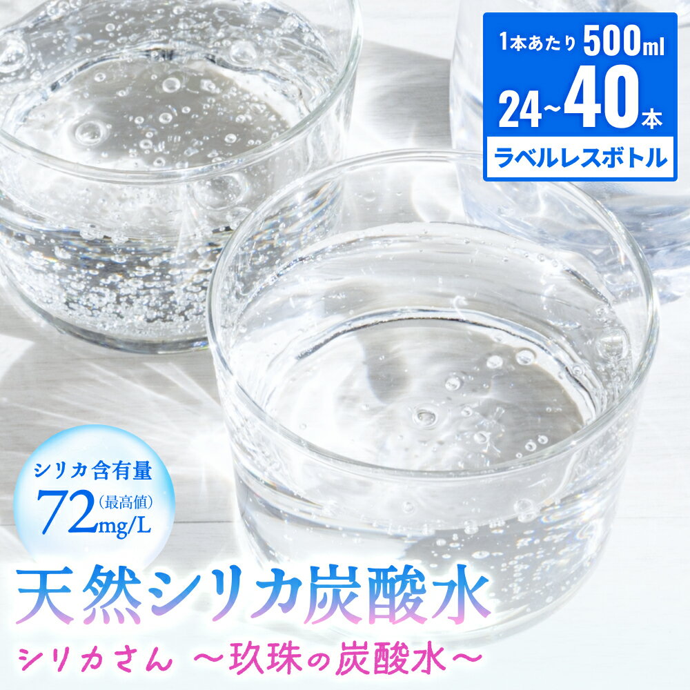 【ふるさと納税】シリカさん〜玖珠の炭酸水〜 500ml × 24-40本 シリカ炭酸水 シリカ水 炭酸 シリカ含有量72mg/L 炭酸水 天然水 24本 40本 大分県 玖珠町