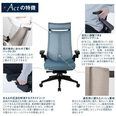 ふるさと納税 近江八幡市 イトーキ『アクトチェア』エクストラハイバック フレーム:ブラック 張地:ダックブルー |  | 03