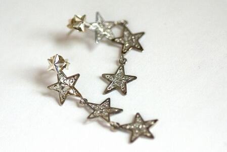 ３連星の２Wayピアス ｜ ピアス 星 シルバー 綺麗め 多用途 着け外し 銀 925 三連星 プレゼント ラッピング オリジナル  星空　宇宙　星座 クリスマス 贈答 アクセサリー 装飾