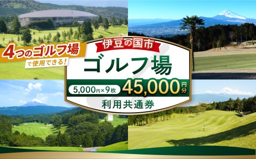 伊豆の国市ゴルフ場利用共通券D（5,000円×9枚） | チケット 利用券 補助券 プレー券 体験 静岡県 伊豆の国市