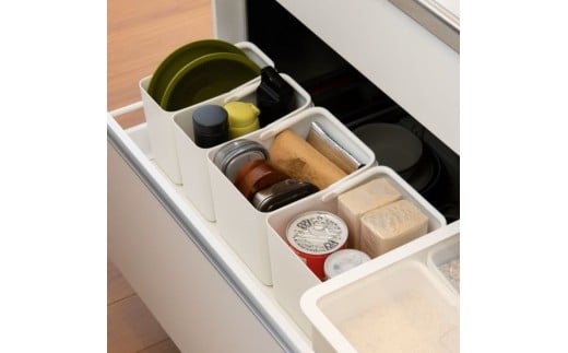 ハンドル付きストックケース スリム 2個組　LBK-53 2P グレー (3色からお好きなカラーが選べる)  ／ ホワイト グレー ブラック キッチン用品 ストックケース 米びつ お米ストック ライク