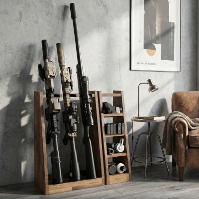 ふるさと納税 横手市 WOOD WORKS ガンラック ライフルスタンド 3丁掛【本体:ブラウン】 |  | 01