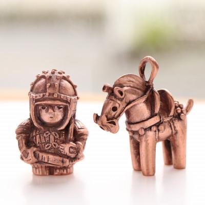 ふるさと納税 山梨県 【縄文アクセサリーDo_goods】純銅製ネックレス馬形埴輪&amp;挂甲の武人セット　　　　700-095