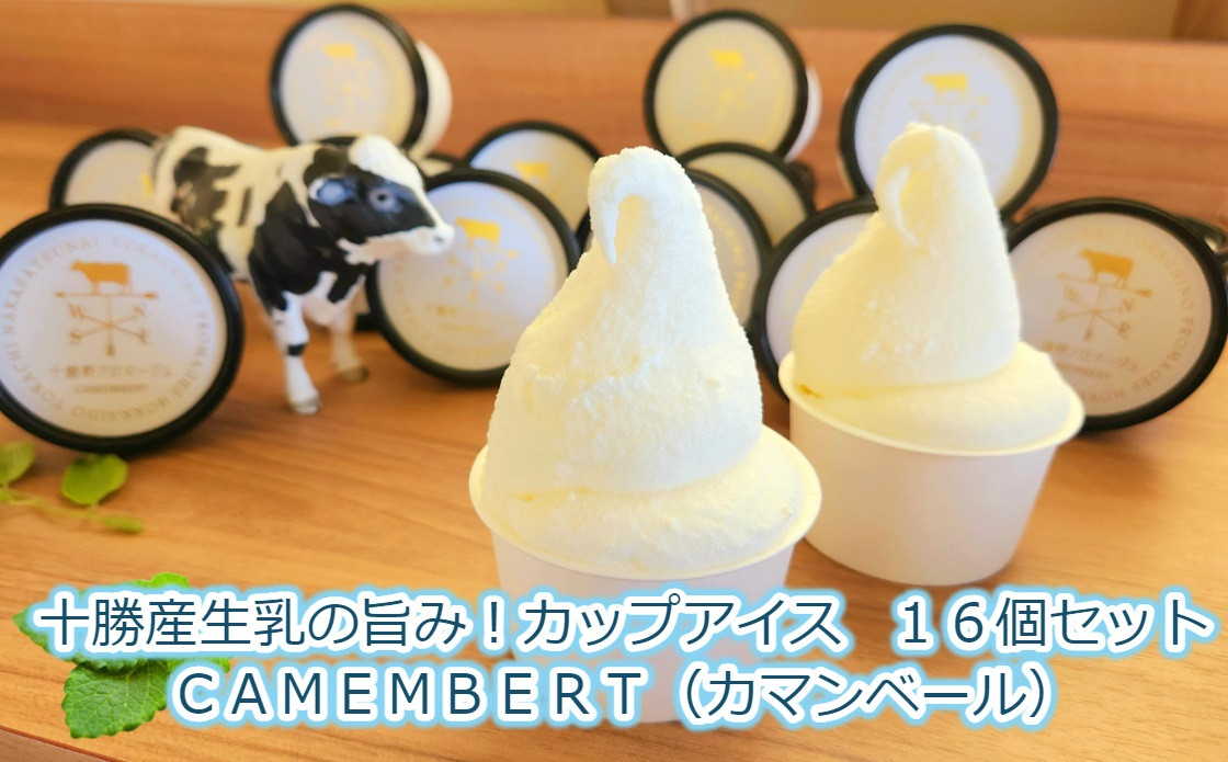 
十勝産生乳の旨み！カップアイス 16個セット CAMEMBERT（カマンベール）[C1-17]
