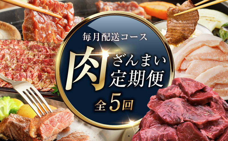 099Z608 アキラ商店 肉三昧 わくわく 定期便 全5回【毎月配送コース お楽しみ 焼肉 ていきびん 焼くだけ 小分け BBQ やきにく 数量限定】
