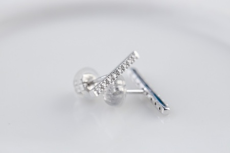 【プラチナ】ダイヤモンドピアスTotal0.08ct【傷＆歪みに強い】/No.96