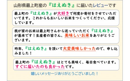 【令和7年産】　山形県産 はえぬき 20㎏ (10㎏×2袋)
