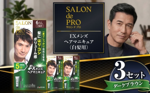 ダリヤ サロンドプロ EXメンズヘアマニキュア（白髪用） 3箱セット【ダークブラウン】 / 稲沢市 / 日興商事株式会社 [BMBK006-01]