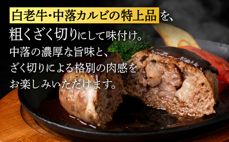 白老牛 中おちプレミアムハンバーグ （リブインハンバーグ）10個【かねかん】