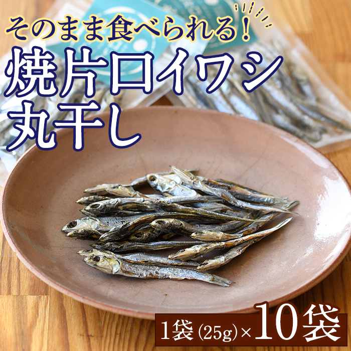 焼片口イワシ丸干し10袋セット(25g×10袋)海産物 いわし 鰯 おつまみ おかず【下園薩男商店】akn086-09