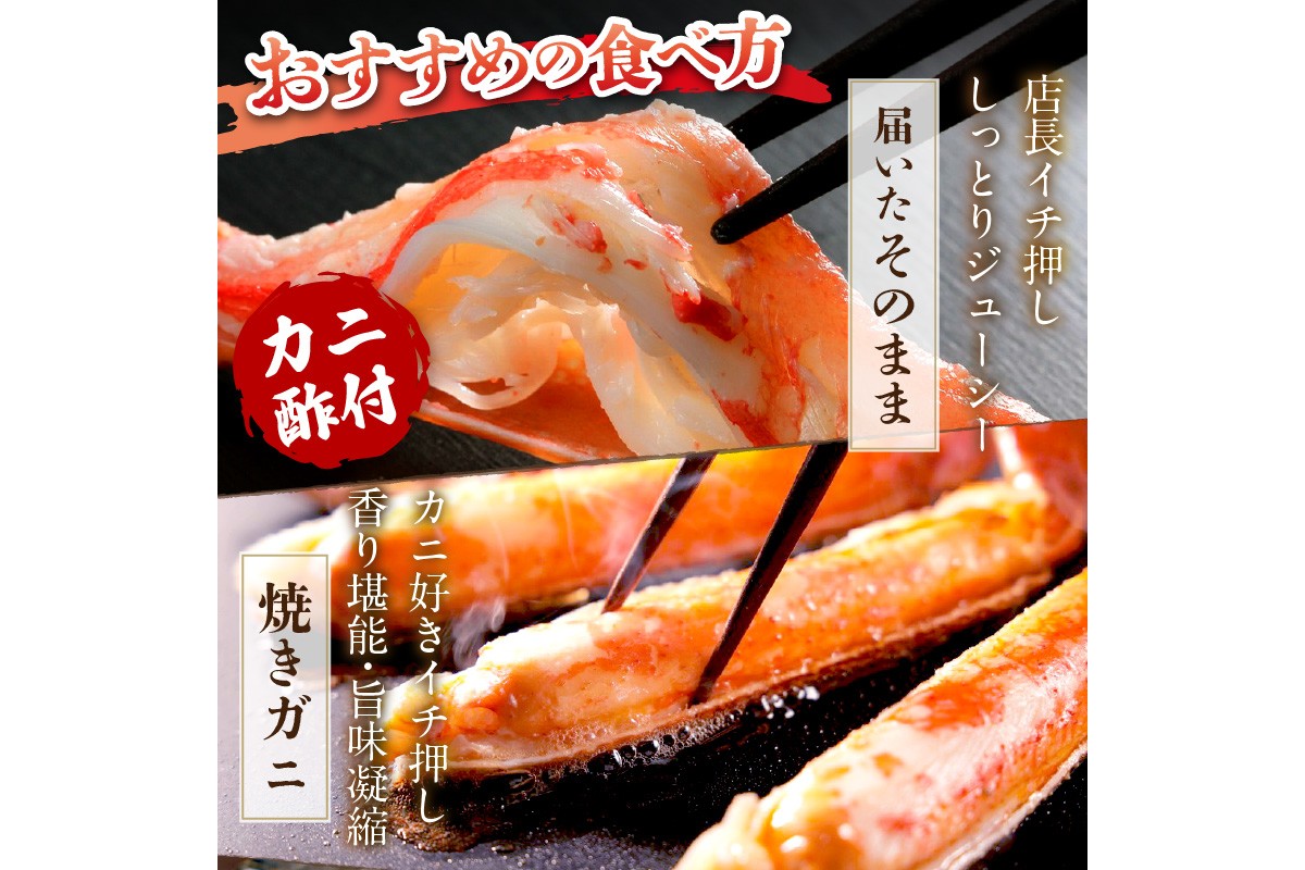 【大好評！カニ酢付き】厳選！！釜茹で　本ズワイガニ　２Lサイズ4肩　YK00309