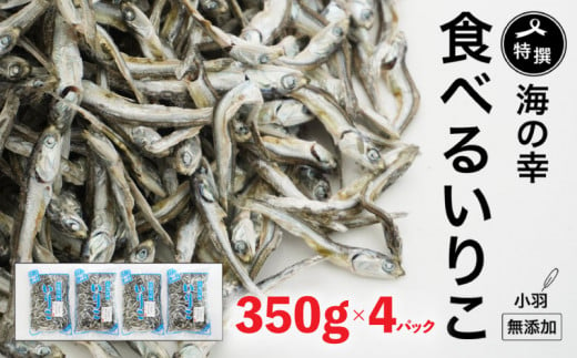 
特選海の幸自然の味　小羽　いりこ（煮干し） 350g × 4 パック 大島海産
