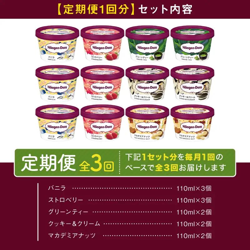 ＜全3回・連続＞お試し定期便！ミニカップ セット ミルクアイス アイススイーツ アイスデザート アイス デザート スイーツ アイスクリーム バニラ ストロベリー グリーンティー クッキー＆クリーム マ