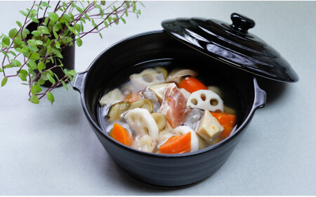 有田焼 熱々のまま食卓へ「Only碗」（ブラック） 【大慶】 土鍋 直火対応 電子レンジ対応 オーブン対応 キッチン用品 調理用具 食器兼用土鍋 うつわ 一人暮らしの土鍋 一人用鍋 レシピ付 A24-
