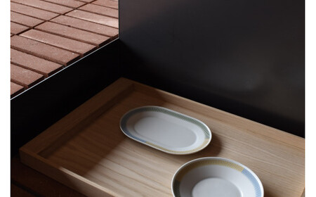 1616/ PC Oval Plate 200 & Deep Plate 160 セット【1616/arita japan】有田焼 食器 器 皿 中皿 楕円皿 オーバル ディープ プレート ホワイト 