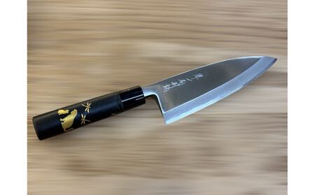 はがね出刃包丁　＜親子ねこ＞　和風レトロモダン　木製ハンドル