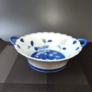 有田焼 華山窯 鉄仙花バスケット（大・小）2個 セット【東洋セラミックス】食器 器 うつわ 鉢 ボウル 手描き 果物入れ バスケット インテリア 2個 セット35000円 A35-355_イメージ4