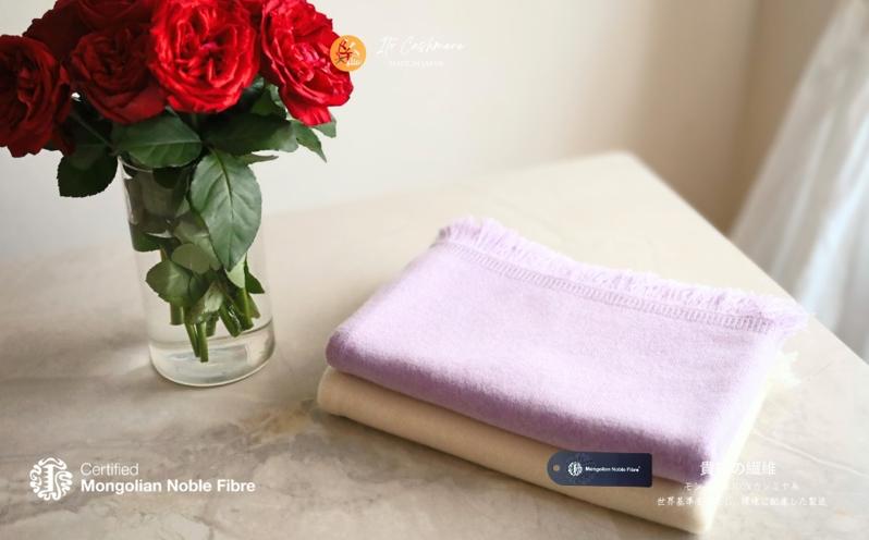 『Noble Fibre』100％カシミヤ・大判ストール オーガニックホワイト G3333